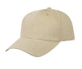 Heavy Brushed Cotton 6 Panel Low Crown Baseball Caps Hats Solid Two Tone Colors-KHAKI-