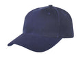 Heavy Brushed Cotton 6 Panel Low Crown Baseball Caps Hats Solid Two Tone Colors-NAVY-