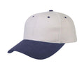Heavy Brushed Cotton 6 Panel Low Crown Baseball Caps Hats Solid Two Tone Colors-NAVY/STONE GRAY-
