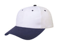 Heavy Brushed Cotton 6 Panel Low Crown Baseball Caps Hats Solid Two Tone Colors-NAVY/WHITE-