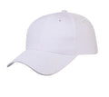 Heavy Brushed Cotton 6 Panel Low Crown Baseball Caps Hats Solid Two Tone Colors-WHITE-