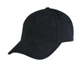 Heavy Brushed Cotton 6 Panel Low Crown Plain Solid Two Tone Baseball Caps Hats-BLACK-