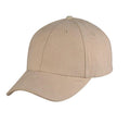 Heavy Brushed Cotton 6 Panel Low Crown Plain Solid Two Tone Baseball Caps Hats-KHAKI-