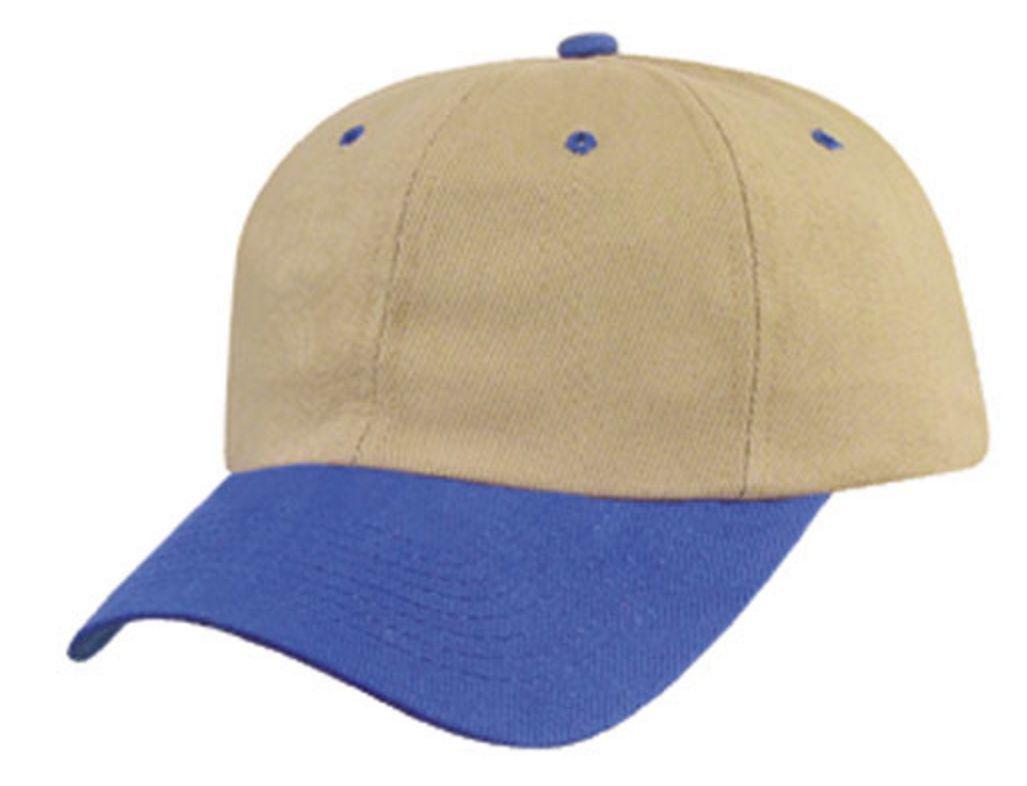 Heavy Brushed Cotton Low Crown 6 Panel Baseball Hats Caps Solid Two Tone-Royal-