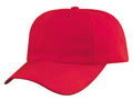 Heavy Brushed Cotton Low Crown 6 Panel Baseball Hats Caps Solid Two Tone-Red-