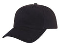 Heavy Brushed Cotton Low Crown 6 Panel Baseball Hats Caps Solid Two Tone-Black-