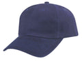 Heavy Brushed Cotton Low Crown 6 Panel Baseball Hats Caps Solid Two Tone-Navy-