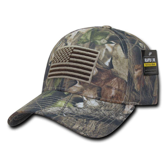 Hybricam Camouflage USA Flag Patch Structured Tactical Duty Hunting Caps Hats-