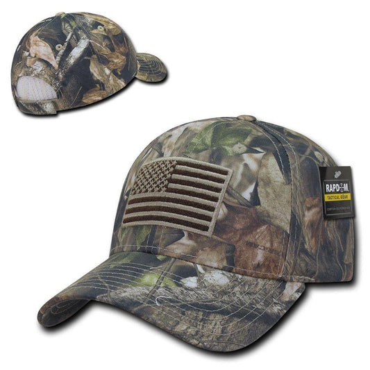 Hybricam Camouflage USA Flag Patch Structured Tactical Duty Hunting Caps Hats-