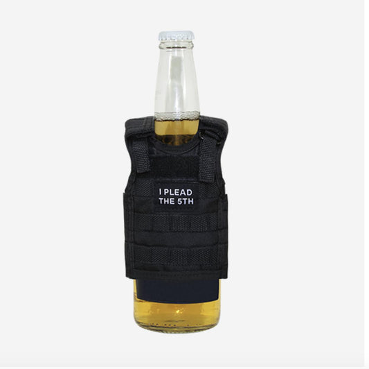 I Plead The 5Th Fifth Bottle Cooler Beverage Insulator Tactical Vest Beer Soda-