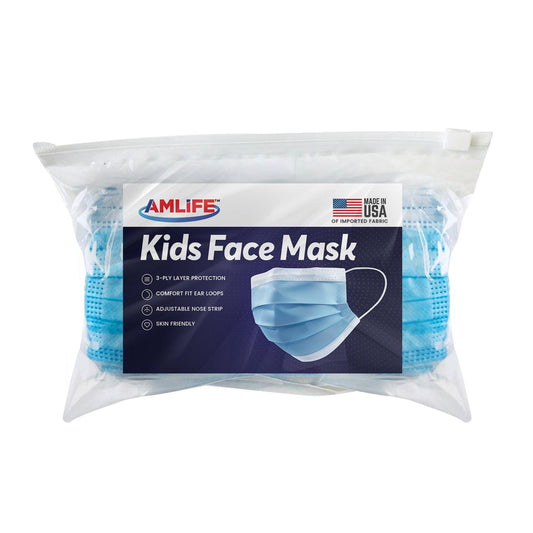 AMLIFE Kids Size Face Masks Youth Children Boys Girls Youth Mask Made in USA Imported Fabric-10 Pack-