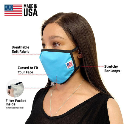 Face Masks Packs Reusable Double Layer Washable Made in USA Wholesale Bulk-6 PACK-