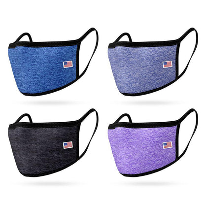 4 Pack Face Masks Comfort Fit Double Layer Washable Reusable Made in USA-PACK B-