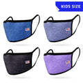 4 Pack Kids Size Face Masks Comfort Fit Double Layer Washable Reusable Made in USA-PACK B-