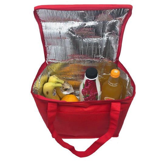 Insulated Cooler Lunch Box Bag With Foil Lining Food Water Drinks Picnic 11 X 10inch-BLACK-