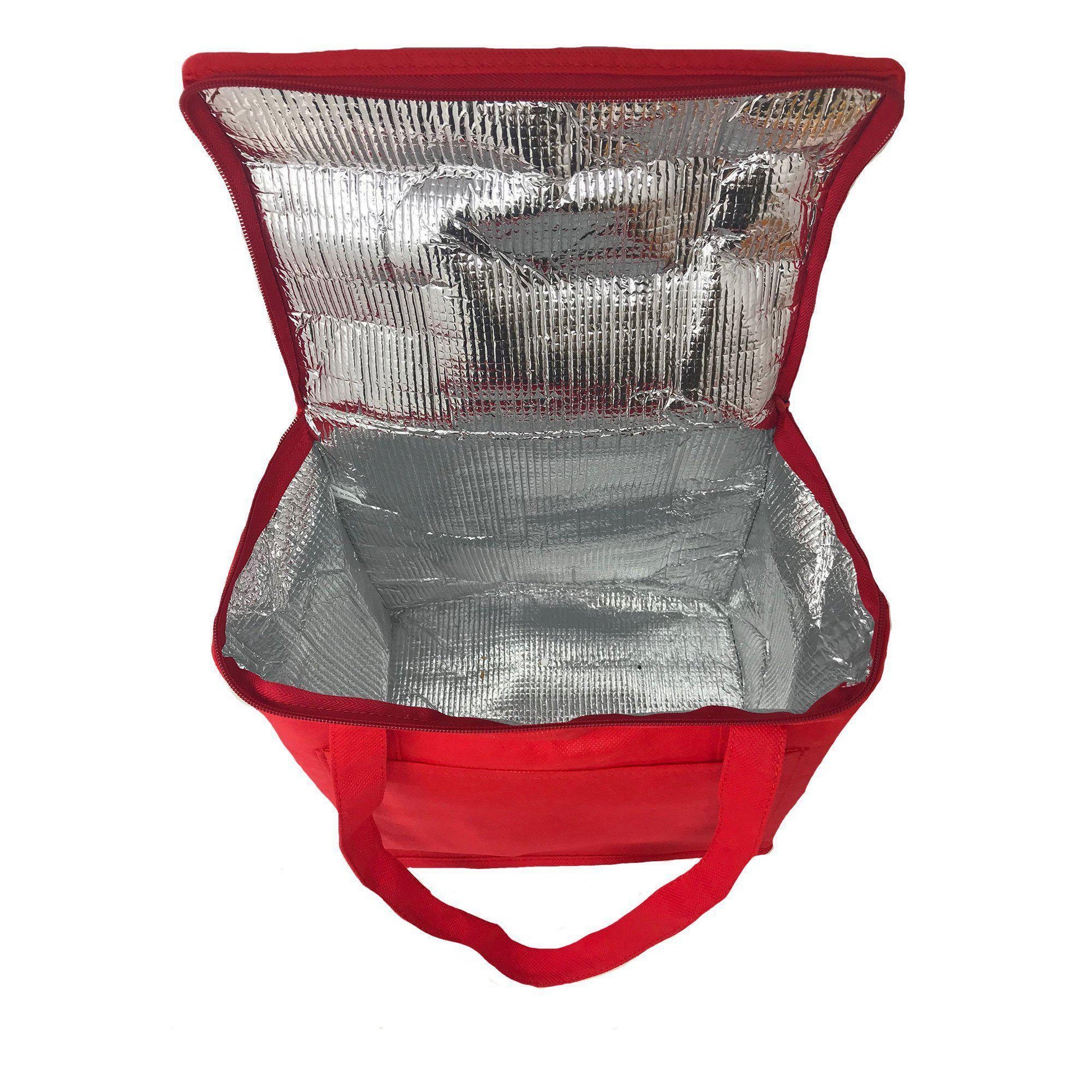 Insulated Cooler Lunch Box Bag With Foil Lining Food Water Drinks Picnic 11 X 10inch-BLACK-