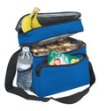 Insulated Lunch Box Cooler Bag 2 Compartments Beer Drink Water Strap Pockets 10inch-ROYAL-