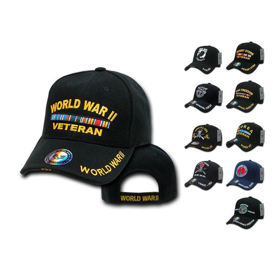 Iraq Korea Desert Storm Korea Pow Ww2 Veteran Vet Military Baseball Hats Caps-Desert Storm Vet - Black-