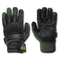 Kevlar / Leather Tactical Hard Knuckle Combat Patrol Gloves-Sage-Small-