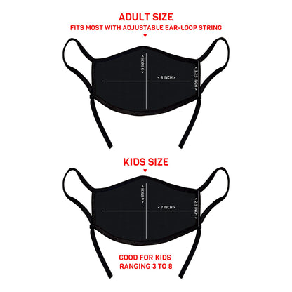 Casaba 4 Pack Face Masks Adult Kids Sizes Fun Cute Holiday Christmas Cotton Poly Adjustable Washable Reusable-Holiday Pack A-Adult-