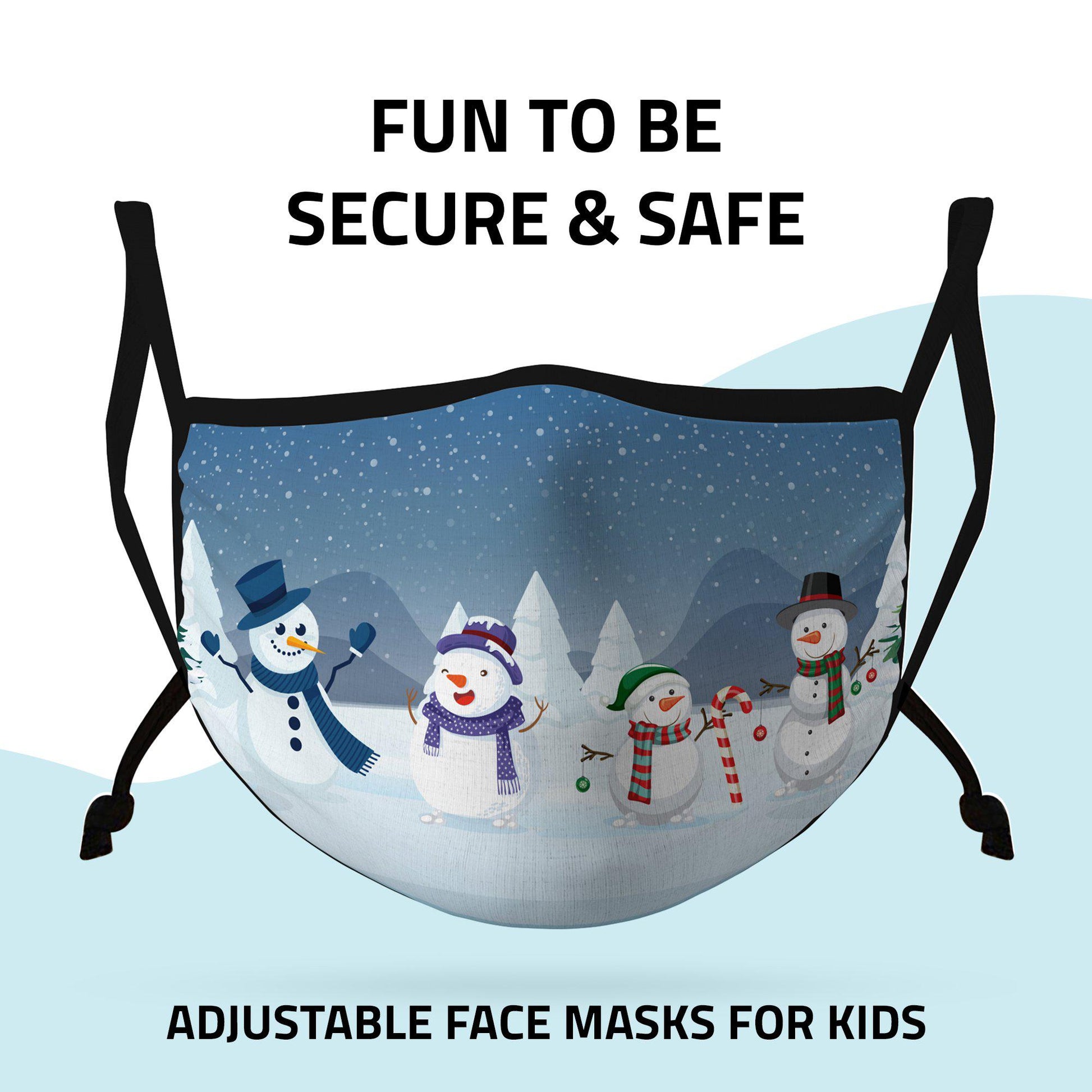 Casaba 4 Pack Face Masks Adult Kids Sizes Fun Cute Holiday Christmas Cotton Poly Adjustable Washable Reusable-Holiday Pack A-Adult-