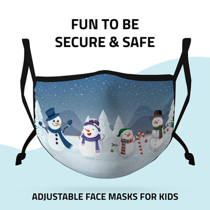 Casaba 4 Pack Face Masks Adult Kids Sizes Fun Cute Holiday Christmas Cotton Poly Adjustable Washable Reusable-Holiday Pack A-Adult-
