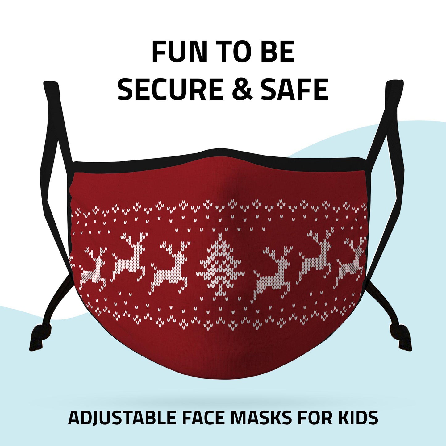 Casaba 4 Pack Face Masks Adult Kids Sizes Fun Cute Holiday Christmas Cotton Poly Adjustable Washable Reusable-Holiday Pack A-Adult-