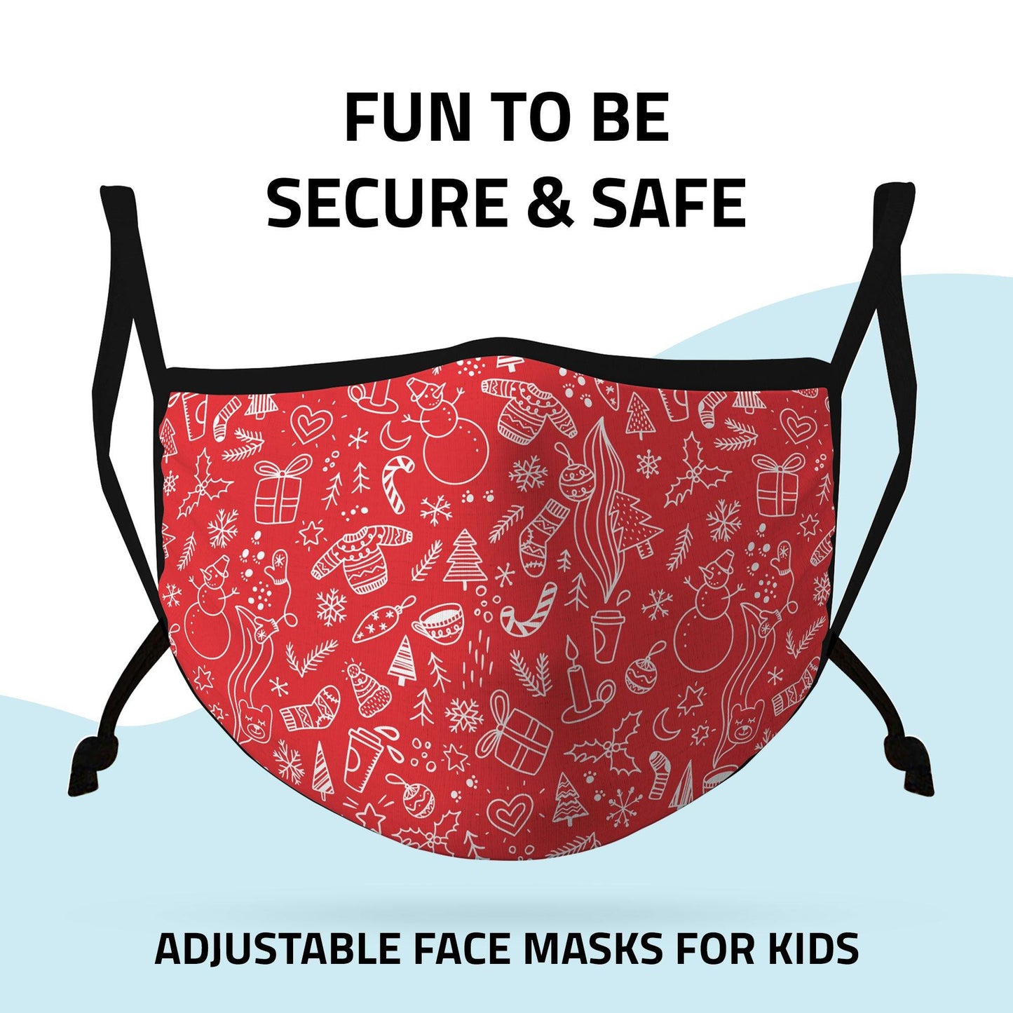 Casaba 4 Pack Face Masks Cute Holiday Christmas Cotton Adjustable Washable Reusable-Adult-