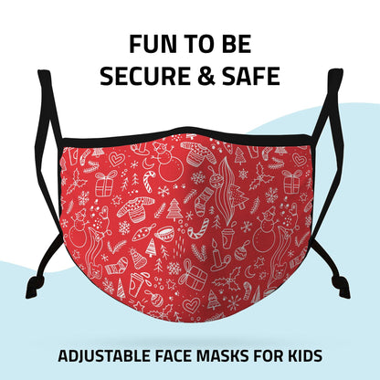 Casaba 4 Pack Face Masks Cute Holiday Christmas Cotton Adjustable Washable Reusable-Adult-