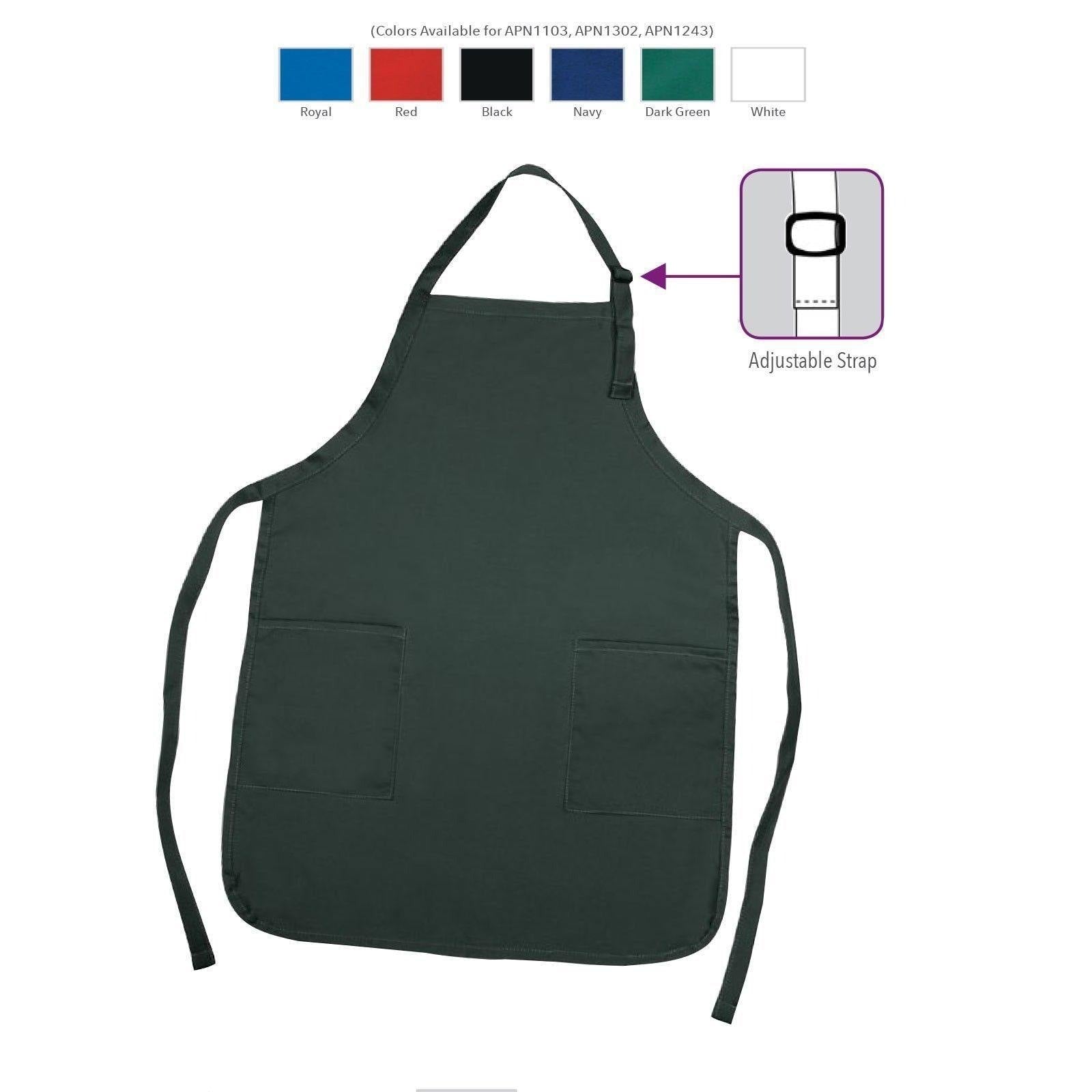 Full Adult Size Bib Aprons With 2 Waist Pockets Plain Solid Colors Kitchen Cook Chef Waiter Crafts Garden-ROYAL BLUE-