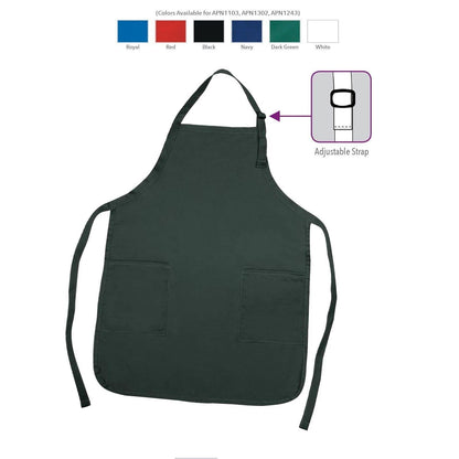 Full Adult Size Bib Aprons With 2 Waist Pockets Plain Solid Colors Kitchen Cook Chef Waiter Crafts Garden-ROYAL BLUE-