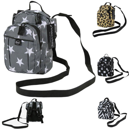 Kristen Whang Nylon Mini Small 2 Zip Pockets Adjustable Straps Bags Backpack-Lepoard-