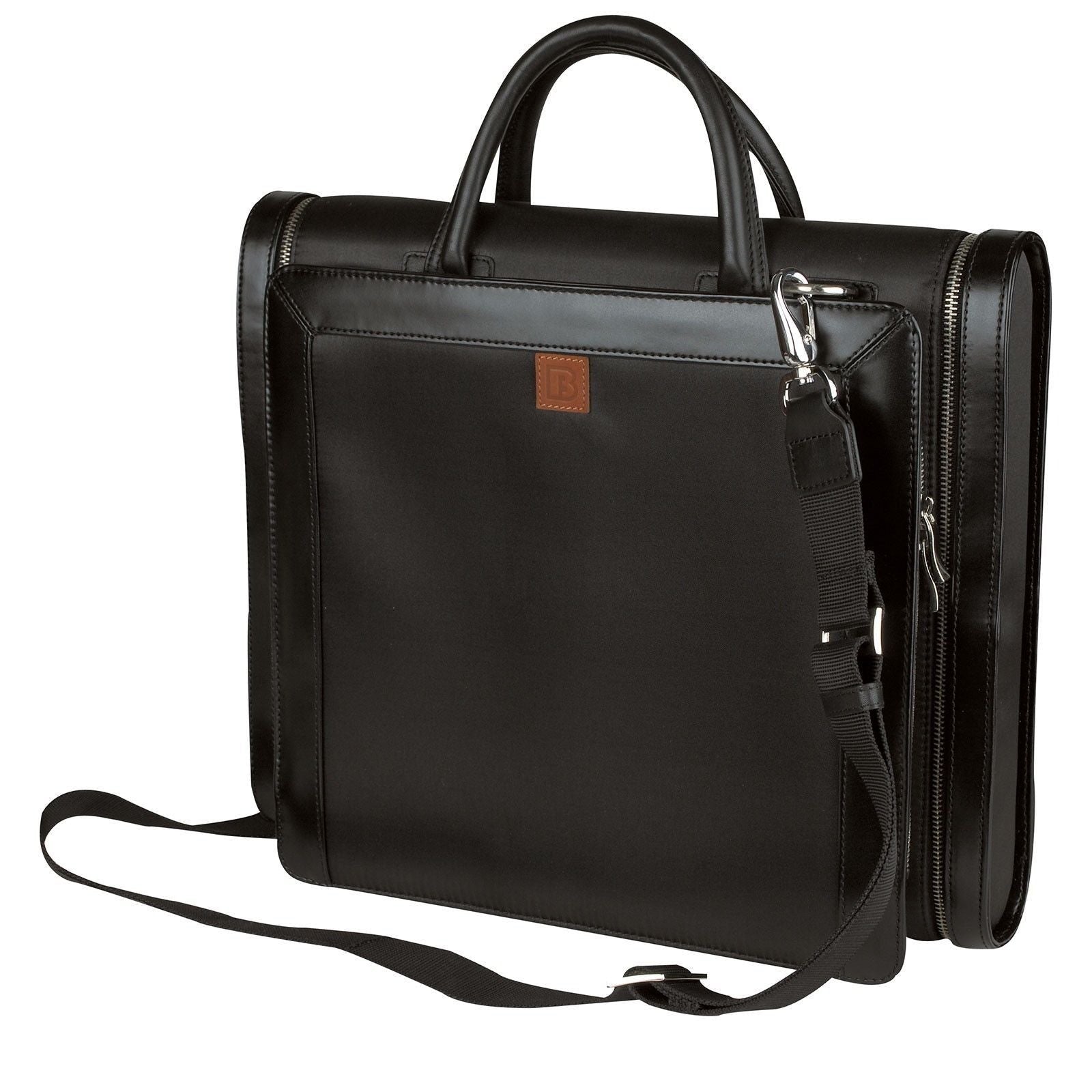 Laptop Bag Manhattan Brief Case Expandable Notebook Computer Leather Trim-