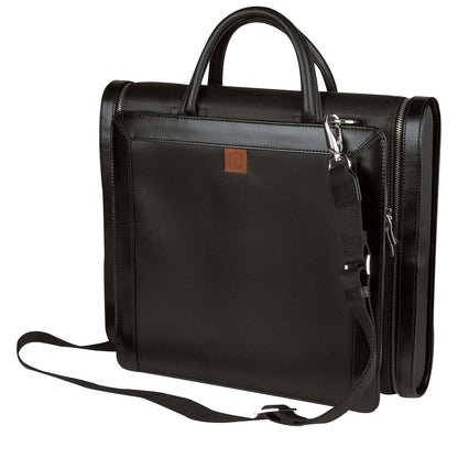 Laptop Bag Manhattan Brief Case Expandable Notebook Computer Leather Trim-
