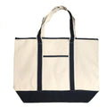 Large Big Reusable Grocery Shopping Totes Bags Heavy Duty Cotton Canvas-ST4222 - BLACK/NATURAL-