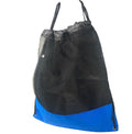 Large Drawstring Cinch Tote Bag Sack Rucksack Backpack For Gym Storage Traveling Work School 17inch-Black/Royal-