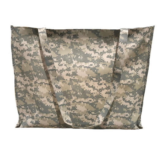 Large Reusable Grocery Shopping Totes Bags Gusset Digital Camo Camouflage 20X16inch-