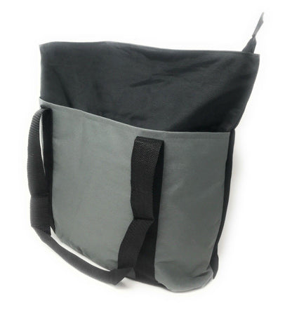 Large Big Reusable Grocery Shopping Bags Totes Outer Pocket Zippered Gym Travel-Dark Grey /Black-