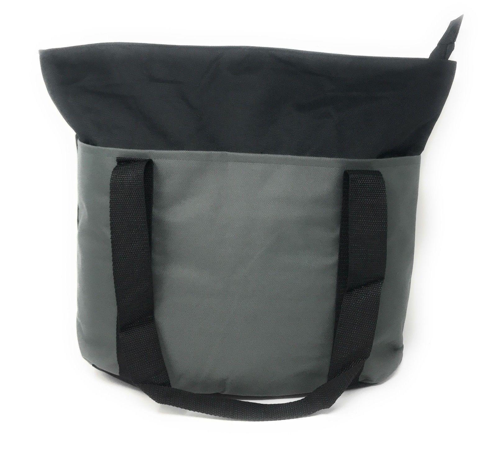 Large Big Reusable Grocery Shopping Bags Totes Outer Pocket Zippered Gym Travel-Royal / Black-