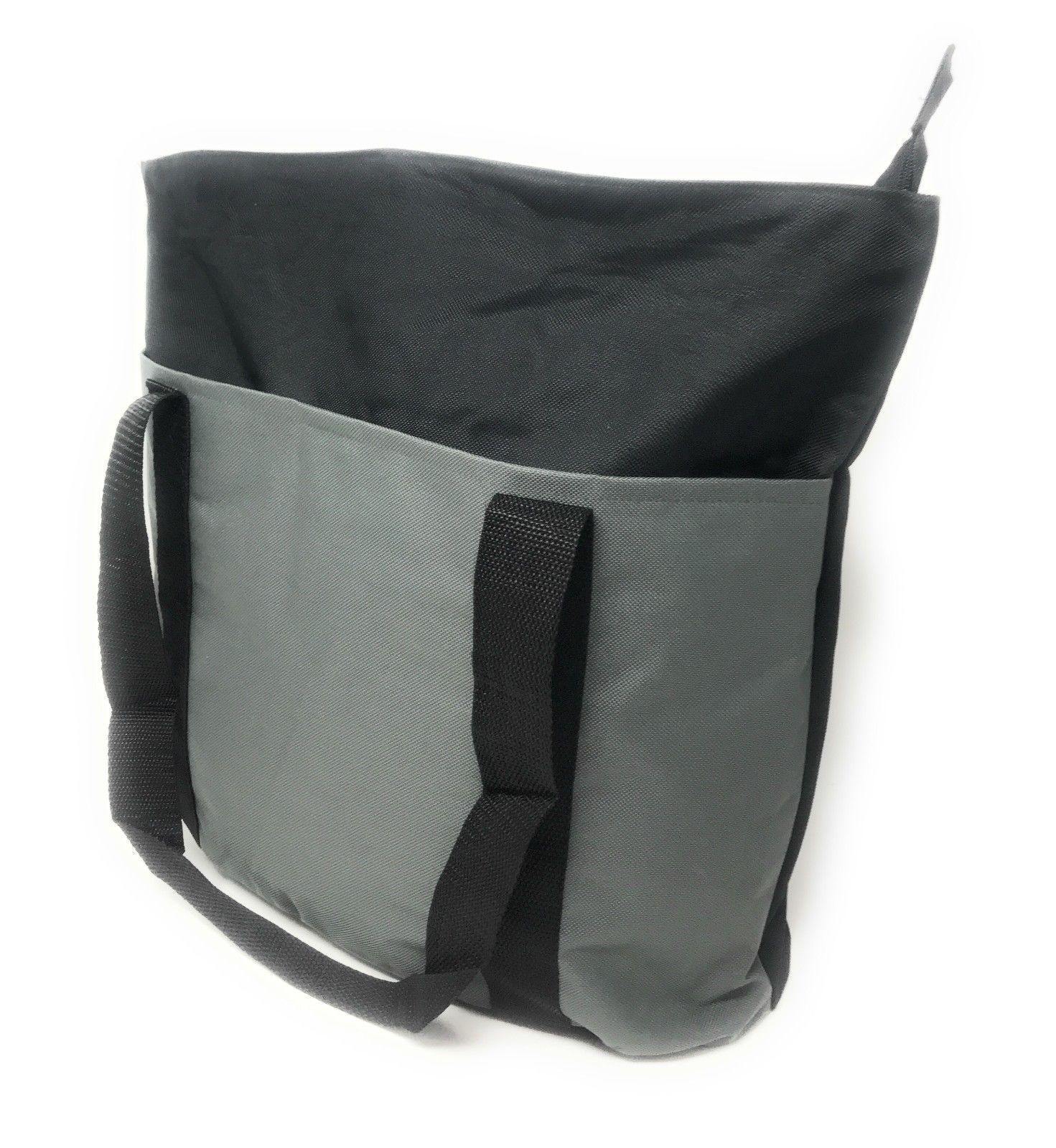 Large Big Reusable Grocery Shopping Bags Totes Outer Pocket Zippered Gym Travel-Royal / Black-