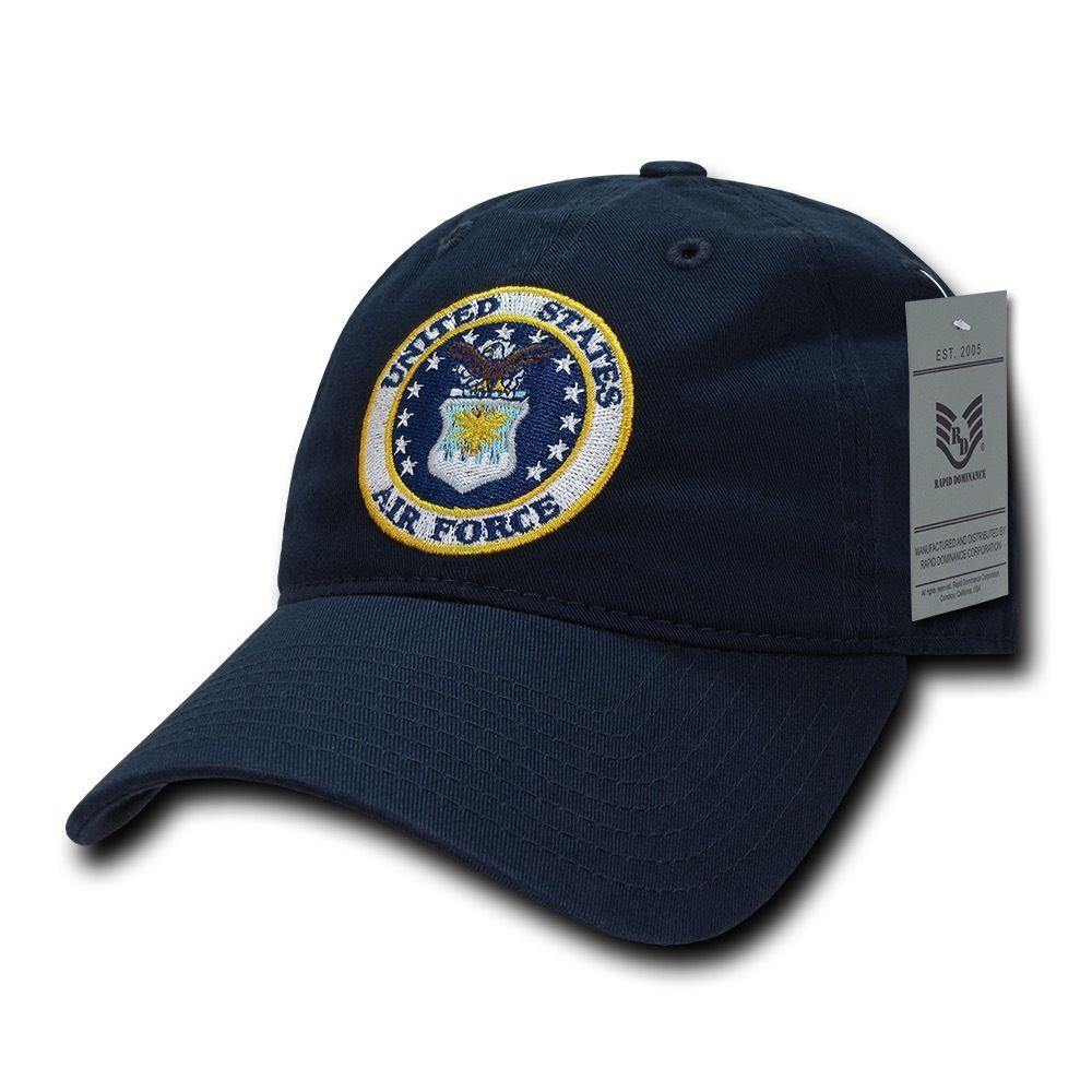 Rapid Dominance Relaxed Cotton Law Enforcement Military Low Crown Caps Hats-Air Force - Navy-