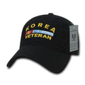 Rapid Dominance Relaxed Cotton Law Enforcement Military Low Crown Caps Hats-Korean Veteran -Black-