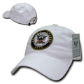 Rapid Dominance Relaxed Cotton Law Enforcement Military Low Crown Caps Hats-Navy- White-