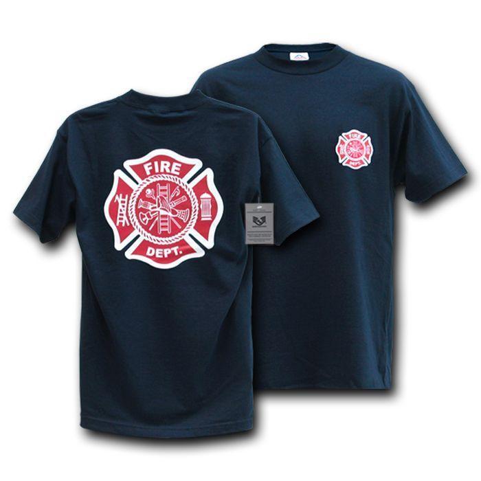 Law Enforcement Police Swat Security Narcotics Fire Department T-Shirts-Fire Department - Navy-Medium-