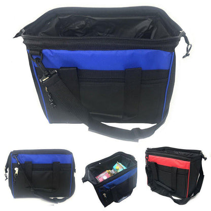 Big Large Cooler Lunch Box Bag Wide Mouth Straps Picnic Beer Drink Water 14inch-RED / BLACK-