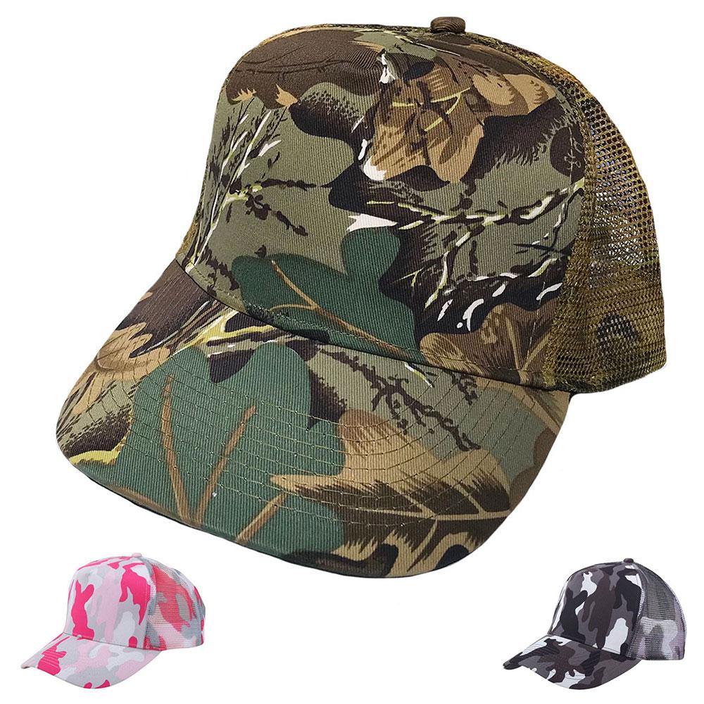 1 Dozen Camouflage Camo Hunting Baseball Trucker Mesh Hats Caps Wholesale Bulk-