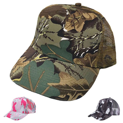 1 Dozen Camouflage Camo Hunting Baseball Trucker Mesh Hats Caps Wholesale Bulk-