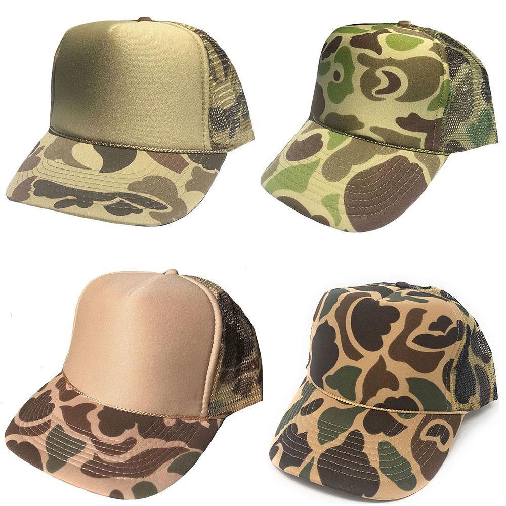 1 Dozen Camouflage Camo Hunting Baseball Trucker Foam Mesh Hats Caps Wholesale Lot Bulk-Green Camo/Lt Loden-
