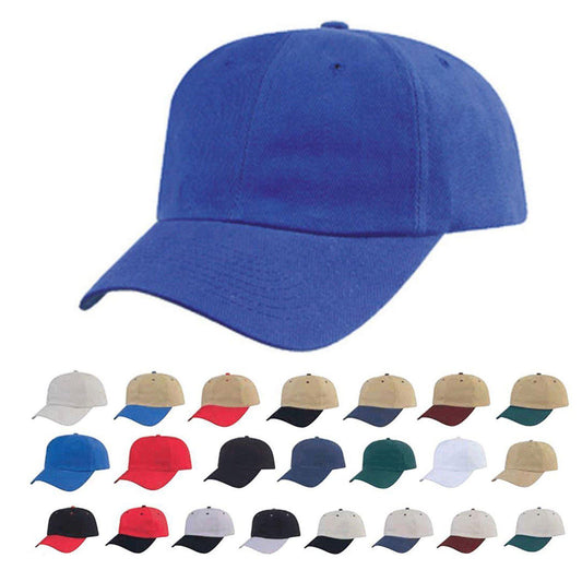 1 Dozen Heavy Brushed Cotton Low Crown 6 Panel Baseball Hats Caps Wholesale Bulk-