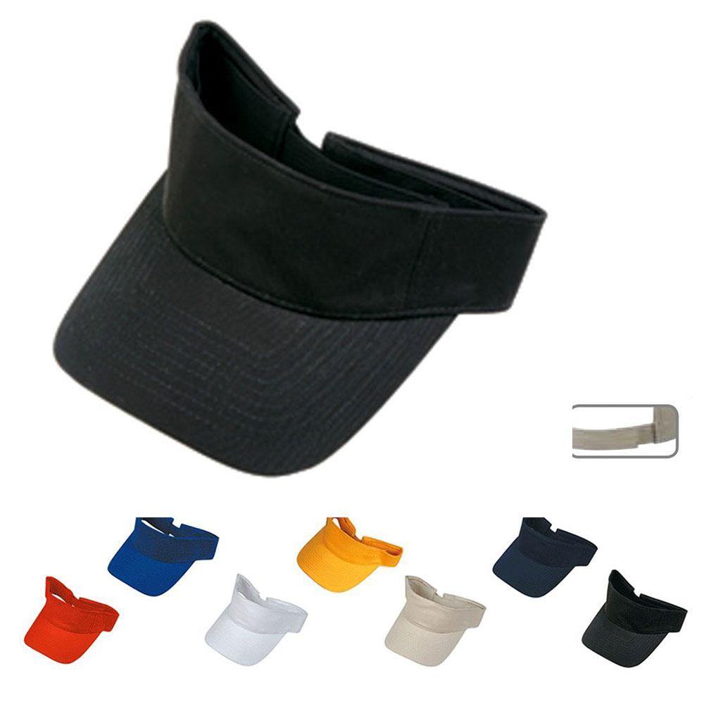 Blank Plain Cotton Visors Sun Hats Caps Beach Golf Tennis Summer-ROYAL-